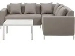Garten Ecksofa Mit Tisch 5-sitzer Belize Linksseitig Modular Beige