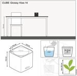 Lechuza&reg; Tischgef&auml;&szlig;e Cube Glossy 14 Scarlet Rot Hochgl&auml;nzend