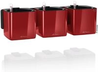 Lechuza&reg; Pflanzgef&auml;&szlig;e Cube Glossy Green Wall Home Kit Scarlet Rot Hochgl&auml;nzend