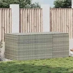 Vidaxl Garden Storage Box Poly Rattan 180x90x70 Cm Grey
