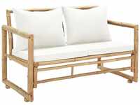 2-Sitzer Gartensofa,Lounge-Sofa mit Polstern Bambus vidaXL