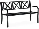 Relaxdays Gartenbank Aus Metall, 2-sitzer, Robust, F&uuml;r Terrasse, Balkon, Ruhebank