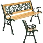 Juskys Gartenbank Venezia &ndash; 2-sitzer Holzbank Mit Armlehnen & R&uuml;ckenlehne &ndash;