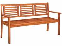 3-Sitzer Gartenbank Doppelsitzbank 150 cm Eukalyptus Massivholz vidaXL
