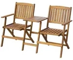 Vidaxl - Gartenbank Klappbar Mit Teetisch 140 Cm Massivholz Akazie
