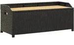 Sitzbank Mit Stauraum 120 Cm Poly Rattan Schwarz - Vidaxl