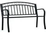 Gartenbank 125 Cm Schwarz Stahl - Vidaxl