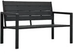 Vidaxl - Gartenbank 120 Cm Hdpe Schwarz Holz-optik