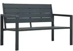 Gartenbank 120 Cm Hdpe Grau Holz-optik - Vidaxl