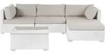 Lounge Set Wei&szlig; Polyrattan Und Aluminium 4-sitzer Linkssseitig Minimalistisch Modern