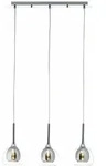 Brilliant - Lampe Hadan Pendelleuchte 3flg Rauch/transparent/chrome 3x D45, E14, 40w,