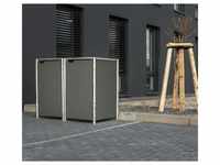 Metall Mülltonnenbox, Mülltonnenverkleidung für 240 l Mülltonnen grau 2er Box -
