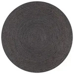 Vidaxl Handmade Rug Jute Round 120 Cm Dark Grey