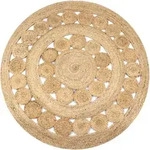 Teppich Flechtmuster Jute 120 Cm Rund Vidaxl