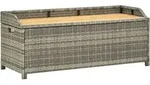 Gartenbank Mit Stauraum 120 Cm Poly Rattan Grau Vidaxl