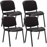 4er Set Besucherstuhl Ken Kunstleder Braun