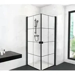 Glasdusche Clean Line 90 X 90 X 200 - Schwarz - Eckdusche - Duschkabine - Dusche -
