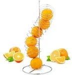 Obsthalter Spirale Metall, Korb F&uuml;r Orangen Und &Auml;pfel, Platz F&uuml;r 7 St&uuml;ck, Hxbxt: