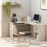 Vidaxl L-shaped Corner Desk White 120x140x75 Cm Engineered Wood