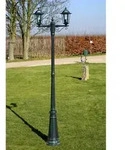 Gartenlaterne 2-flammig 215 Cm Dunkelgr&uuml;n/schwarz Aluminium - Vidaxl