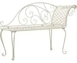 Garten-chaiselongue 128 Cm Metall Antik Wei&szlig; - Vidaxl