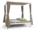 Senator Lounge Gartenliege 188x208x205cm Sonnendach Polyester Stahl Taupe