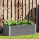 Garten-hochbeet Wpc 150 X 100 X 54 Cm Grau Vidaxl