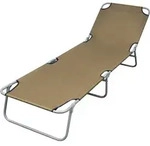 Vidaxl Foldable Sunlounger With Adjustable Backrest Taupe