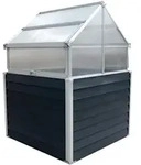 Metall Hochbeet 'store & Grow' Mit Verstellbaren Dachpaneelen, Anthrazit, 120 X 120 X