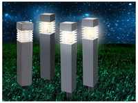 LED Solarbeleuchtung - Erdspießleuchten im 4er SET aus Kunststoff