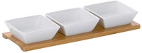 Kela Philipa Set Aus 3 Quadratischen Porzellanschalen Auf Bambusfu&szlig;, 33,5 X 12 X 5