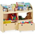 Kinderregal, Spielzeug Aufbewahrung, Kunststoff Boxen, B&uuml;cherregal, Mdf, Hxbxt: 88 X