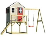 Wendi Toys - Kinderspielhaus, Stelzenhaus 'zebra' Mit Veranda Und Schaukel, Holz /