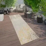 Paco Home - In- & Outdoor Teppich Modern Shabby Chic Stil Terrassen Teppich Gelb