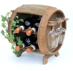 Dandibo - Weinregal Holz Weinfass Braun 33 Cm 2110 Bar Flaschenregal Flaschenst&auml;nder