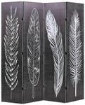 Raumteiler Klappbar 160 X 170 Cm Federn Schwarz-wei&szlig; Vidaxl