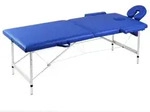 Vidaxl Massageliege Klappbar 2-zonen Mit Aluminiumgestell Blau