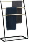 Handtuchhalter Stehend, Metall, 3 Sprossen In Holzoptik, F&uuml;r Handt&uuml;cher & Kleidung,