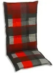 Hochlehner-auflage 120 X 50 X 8 Cm Rot Kariert Sitzkissen Sitzpolster - Go-de