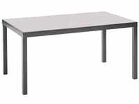 Gartentisch 150x90 cm, graphitfarben mit grauer Glasplatte