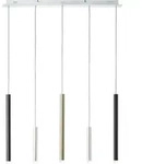 Lampe Cembalo Led Pendelleuchte 5flg Alu/schwarz/braun 5x 4w Led Integriert, 362lm,