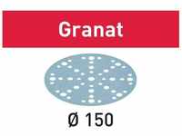 Karton mit 100 Schleifscheiben Granat stf D150/48 P120 GR/100 – Festool 575164