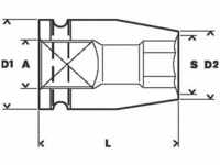 Steckschlüsseleinsatz, sw 22 mm, l 40 mm, 30 mm, M14, 32,9 mm - Bosch