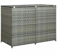 Vidaxl Double Wheelie Bin Shed Poly Rattan Anthracite 148x77x111 Cm