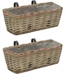 Balkon-blument&ouml;pfe 2 Stk. Weide Mit Pe-auskleidung 40 Cm Vidaxl