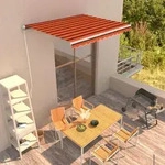 Einziehbare Markise Handbetrieben 300 X 250 Cm Orange Und Braun Vidaxl