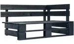 Vidaxl Garden Pallet Corner Bench Wood Black