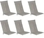 6er Set Beautissu Hochlehner Auflage Loft Hl 120x50x6cmhellgrau