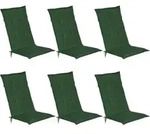 6er Set Beautissu Hochlehner Auflage Loft Hl 120x50x6cm Dunkelgr&uuml;n