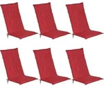 6er Set Beautissu Hochlehner Auflage Loft Hl 120x50x6cm Rot
